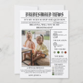 Bridesmaid-Vorlage Zeitung+Bridesmaid-Info-Karte Einladung (Vorderseite)