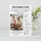 Bridesmaid-Vorlage Zeitung+Bridesmaid-Info-Karte Einladung (Stehend Vorderseite)