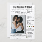 Bridesmaid-Vorlage Zeitung+Bridesmaid-Info-Karte Einladung (Vorderseite)