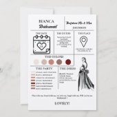 Bridesmaid-Vorlage Zeitung+Bridesmaid-Info-Karte Einladung (Rückseite)