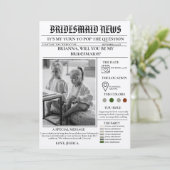 Bridesmaid-Vorlage Zeitung+Bridesmaid-Info-Karte Einladung (Stehend Vorderseite)