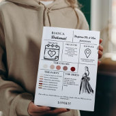 Bridesmaid-Vorlage Zeitung+Bridesmaid-Info-Karte Einladung