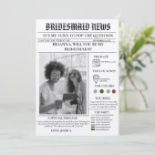 Bridesmaid-Vorlage Zeitung+Bridesmaid-Info-Karte Einladung (Stehend Vorderseite)