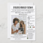 Bridesmaid-Vorlage Zeitung+Bridesmaid-Info-Karte Einladung (Vorderseite)