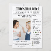 Bridesmaid-Vorlage Zeitung+Bridesmaid-Info-Karte Einladung (Vorderseite)