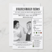 Bridesmaid-Vorlage Zeitung+Bridesmaid-Info-Karte Einladung (Vorderseite)