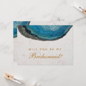 Bridesmaid-Vorschlag Blue Geode Agate Marble Karte (Vorderseite/Rückseite Beispiel)
