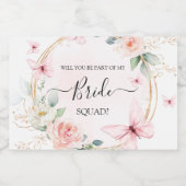 Bridesmaid-Vorschlag Butterfly Sparkling Weinetike Schaumweinetikett (Einzelnes Label)