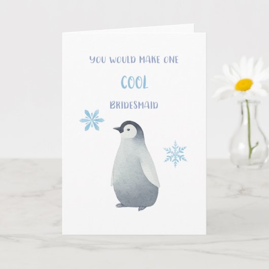 Bridesmaid Vorschlag Card Penguin Karte (Kleine Pflanze)