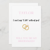 Bridesmaid Vorschlag Cards Einladung (Vorne/Hinten)