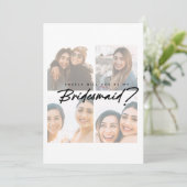 Bridesmaid-Vorschlag falten Foto Collage Flat Card (Stehend Vorderseite)