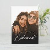 Bridesmaid-Vorschlag Foto-Skript Flat Card (Stehend Vorderseite)