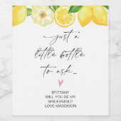 Bridesmaid-Vorschlag Frage Geschenk von Bride Lemo Weinetikett (Einzelnes Label)