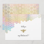 Bridesmaid-Vorschlag für goldene Biene Einladung (Vorne/Hinten)