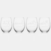 Bridesmaid Vorschlag Geschenk von individuellem We Weinglas Ohne Stiel (Hinten)