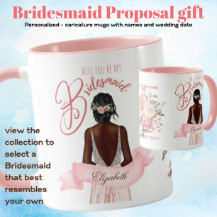 BRIDESMAID VORSCHLAG GIFT SCHWARZE Karikatur Tasse