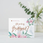 Bridesmaid Vorschlag Glave werden Sie meine Brides Postkarte (Stehend Vorderseite)
