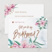 Bridesmaid Vorschlag Glave werden Sie meine Brides Postkarte (Vorne/Hinten)