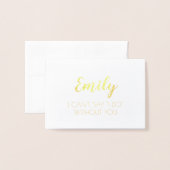 Bridesmaid-Vorschlag Gold / Silberfolie Folienkarte (Vorderseite mit Umschlag)