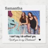 Bridesmaid Vorschlag ich kann nicht sagen, dass ic Schaumweinetikett (Einzelnes Label)