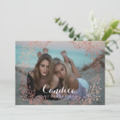 Bridesmaid Vorschlag Imitats Rose Goldflorale Gren Einladung (Stehend Vorderseite)