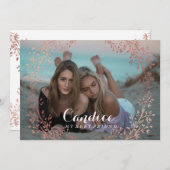 Bridesmaid Vorschlag Imitats Rose Goldflorale Gren Einladung (Vorne/Hinten)