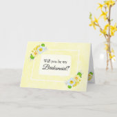 Bridesmaid-Vorschlag Karte (Gelbe Blume)