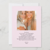 Bridesmaid Vorschlag kühl gespielt Foto Rosa Einladung (Rückseite)