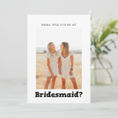 Bridesmaid-Vorschlag kühne spielerisch Einladung (Stehend Vorderseite)