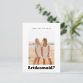 Bridesmaid-Vorschlag kühne spielerisch Postkarte (Stehend Vorderseite)