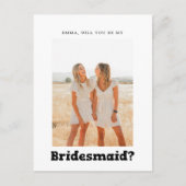 Bridesmaid-Vorschlag kühne spielerisch Postkarte (Vorderseite)