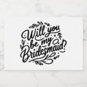 Bridesmaid-Vorschlag Mini Champagne Schaumweinetikett (Einzelnes Label)