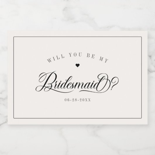 Bridesmaid Vorschlag Mini Sparkling Weinetikett Schaumweinetikett (Einzelnes Label)