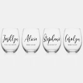 Bridesmaid Vorschlag Modern Script Einfach Weinglas Ohne Stiel (Vorderseite)