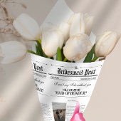 Bridesmaid Vorschlag Newspaper Blume Wrap Foto Geschenkpapier