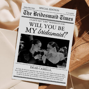 Bridesmaid Vorschlag Newspaper Foto Einladung