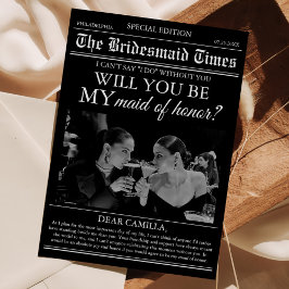 Bridesmaid Vorschlag Newspaper Foto Einladung