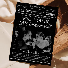 Bridesmaid Vorschlag Newspaper Foto Einladung