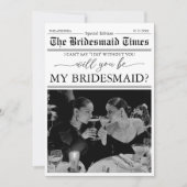 Bridesmaid Vorschlag Newspaper Foto Einladung (Vorderseite)