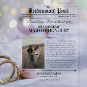 Bridesmaid Vorschlag Newspaper Foto Retro Acryleinladungen