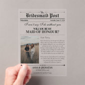 Bridesmaid Vorschlag Newspaper Foto Retro Acryleinladungen (Insitu (Handheld))