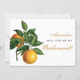 Bridesmaid-Vorschlag Orangen Grüne Blätter Botanis Karte