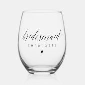 Bridesmaid Vorschlag Personalisiert Name Weinglas Ohne Stiel (Vorderseite)
