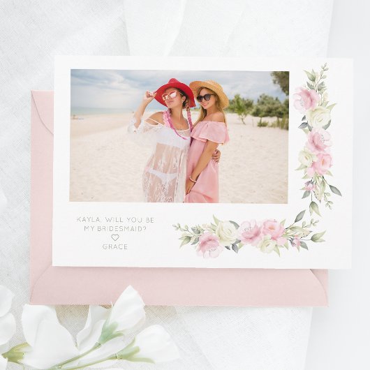 Bridesmaid Vorschlag Pink Sage Shades Blume Foto