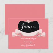 Bridesmaid-Vorschlag Rosa Blume Einladungspostkarte (Vorne/Hinten)