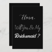 Bridesmaid Vorschlag Schwarz-weiß Elegant Wedding Einladung (Vorne/Hinten)