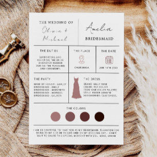 Bridesmaid-Vorschlag und Trauzeugin-Karte Einladung