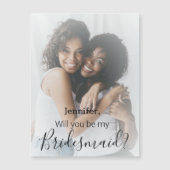 Bridesmaid-Vorschlag verblasst Foto-Stilmagnet Magnetkarte (Vorderseite)