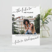 Bridesmaid Vorschlag von Future Frau Personalisier Einladung (Stehend Vorderseite)
