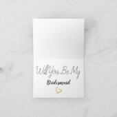 Bridesmaid-Vorschlag wird jetzt überrascht ausgeli Dankeskarte (Innenseite)